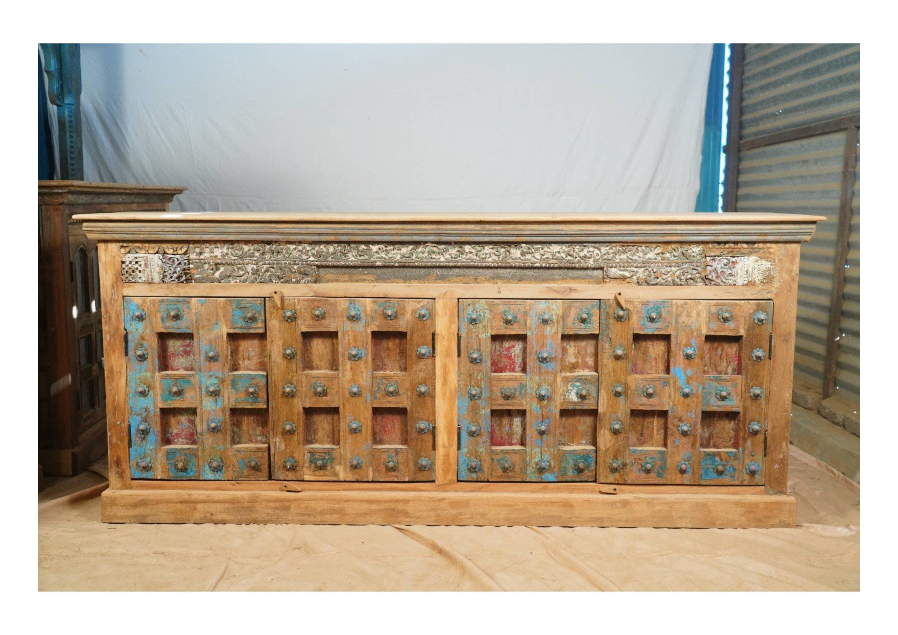 Hand-Carved Heritage Studded Sideboard — image 1